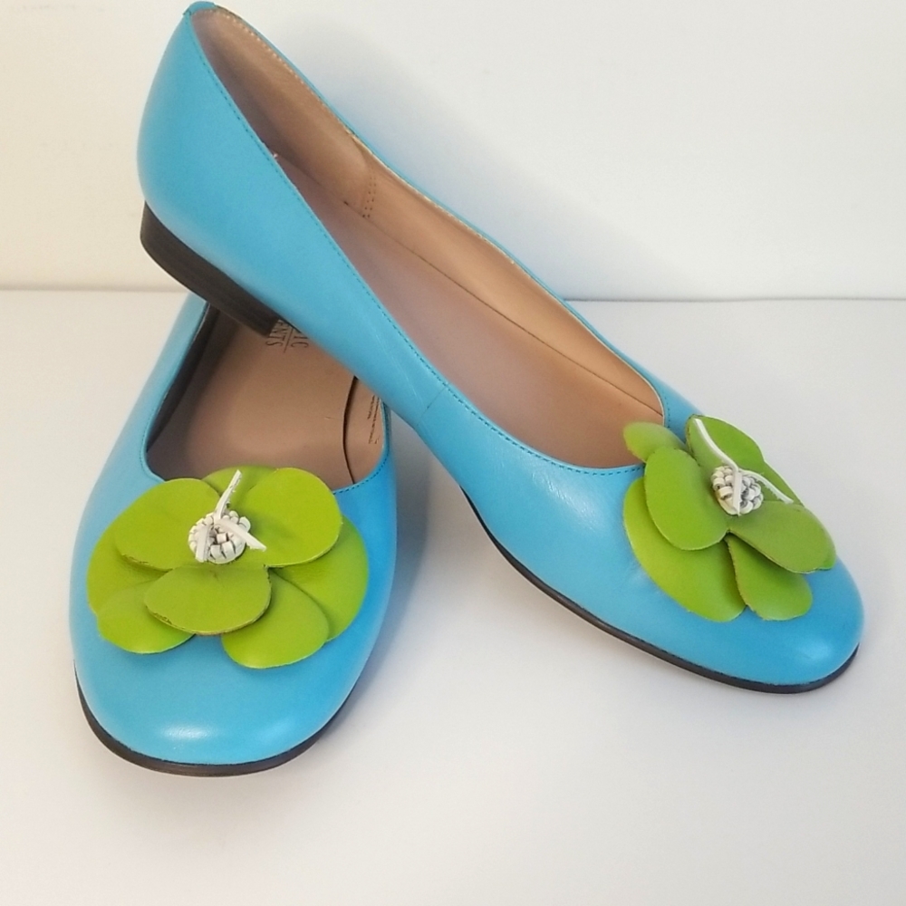Blue and Green Women's Flats